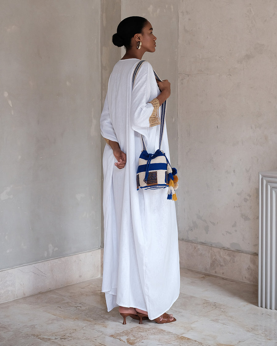 Mini Mochila Wayuu Square Blue