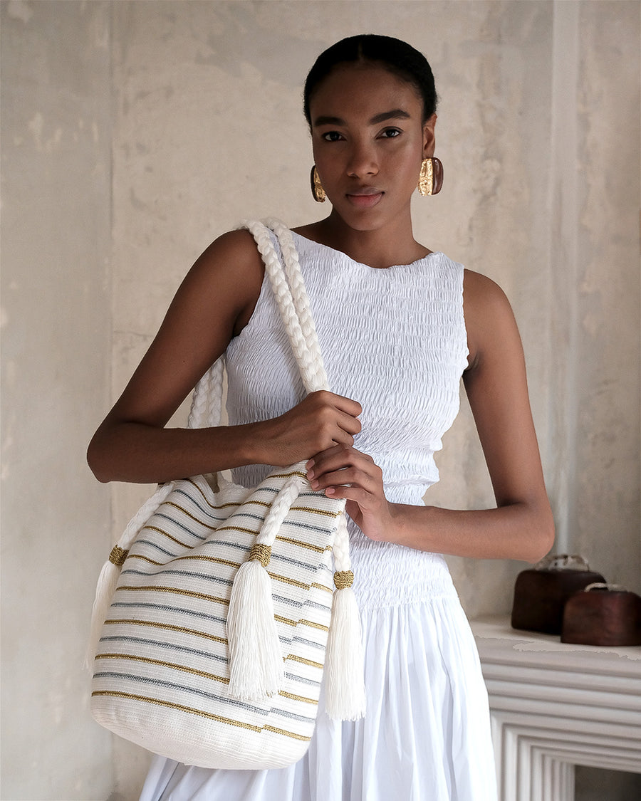 Tote bag  wayuu silver gold