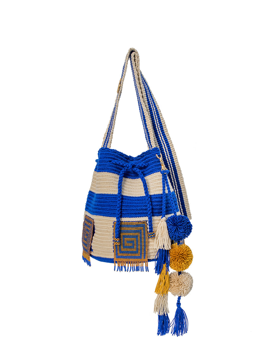 Mini Mochila Wayuu Square Blue
