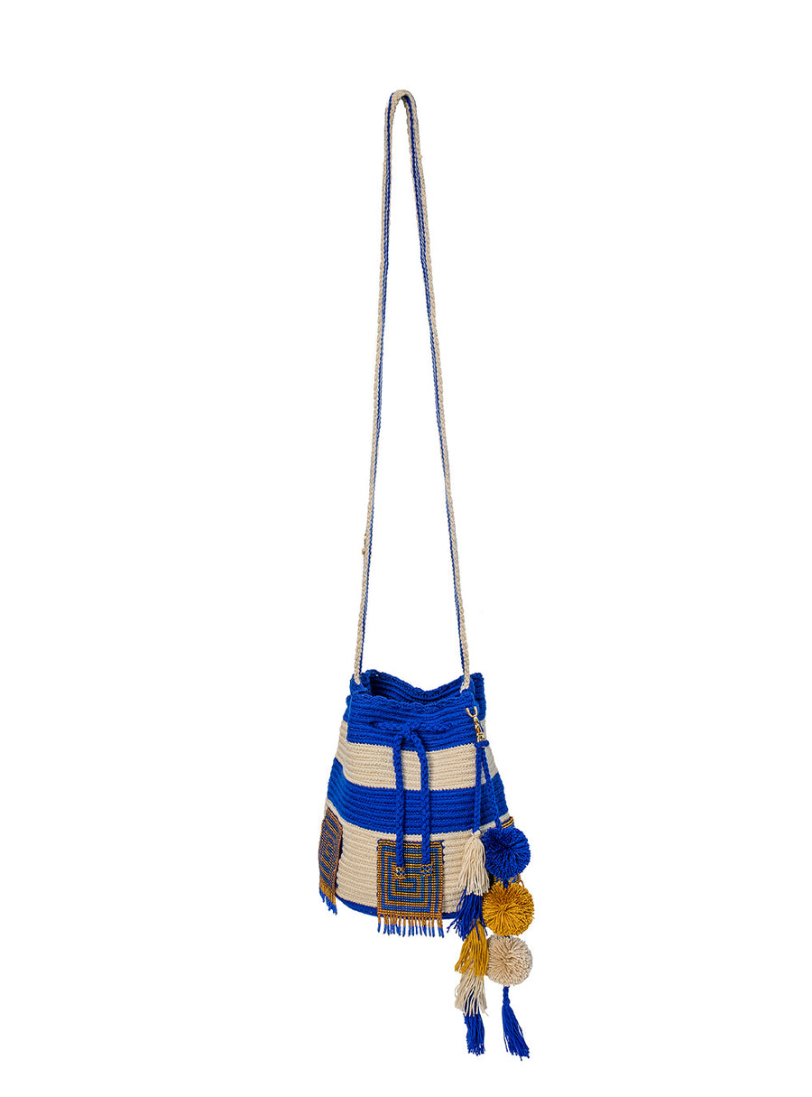 Mini Mochila Wayuu Square Blue
