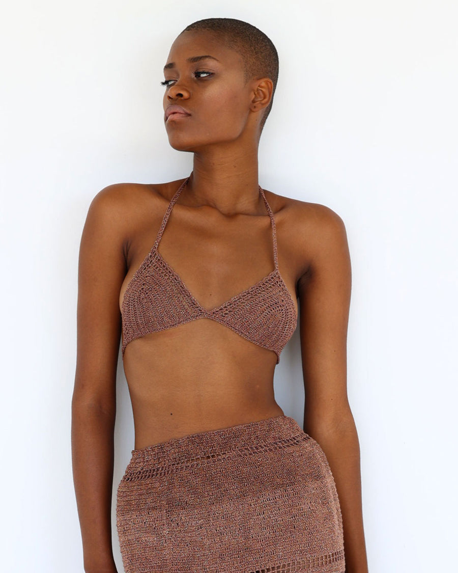 Top Crochet Bikini Ipapüle Brown