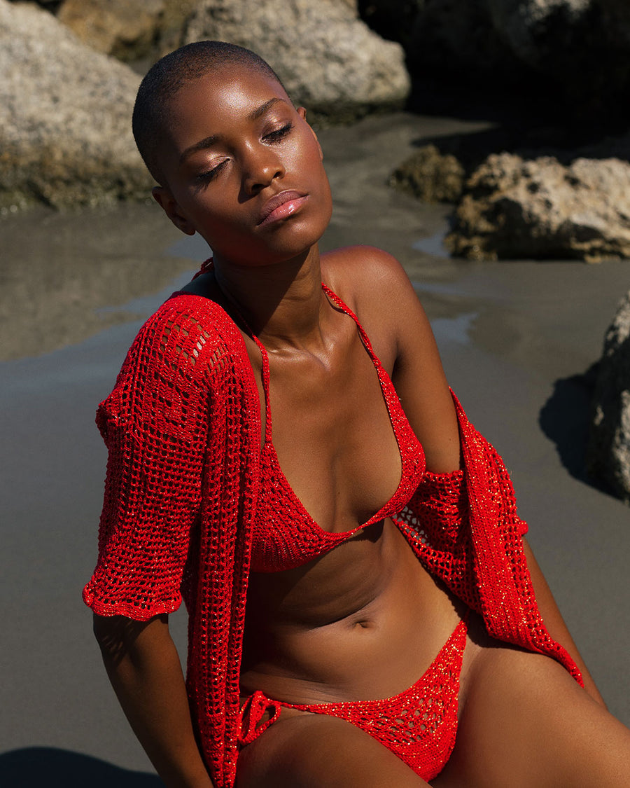 Top Crochet Bikini  Ipapüle Red